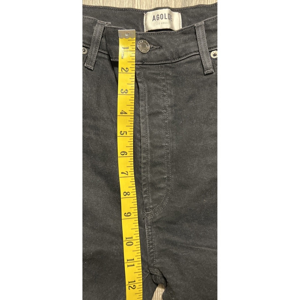 Agolde Riley Long High Rise Straight Leg Button Fly Black Jeans Size 30 (32x28) - Picture 8 of 10